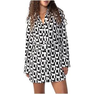 Sanctuary Geo Print Shirt Dress Black & White Sz XL